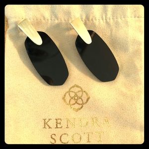 Kendra Scott Aragon Drop Earrings in Black Glass